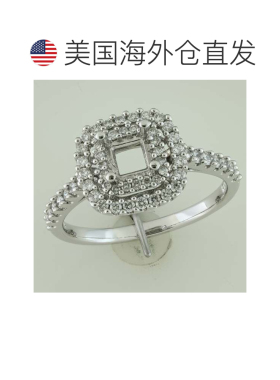 自营Mimi & Max 1ct TW Asscher & Round Diamond Double Halo En