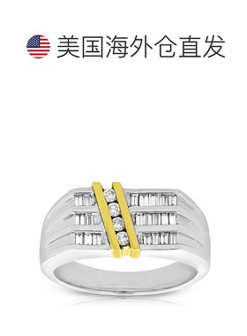 自营 vir jewels1/2 克拉男士钻石订婚戒指 14K 双色金 SI 净度 -