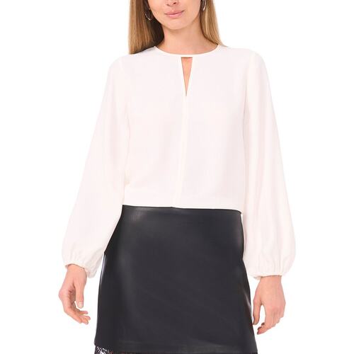 自营Vince Camuto Keyhole Blouse - white 美国奥莱直发 - 图0