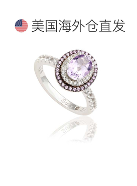 自营Suzy Levian Sterling Silver Oval Cut Blue Topaz and Sapp