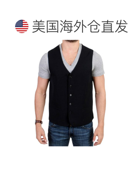 自营Costume National wool blend casual Men's vest - black 美