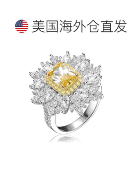 自营geneviveSterling Silver with Rhodium Plating Yellow Radi