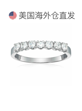 自营vir jewels3/4 克拉 14K 白金钻石结婚戒指 7 石爪镶 - 白色