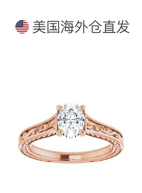 pompeii35 克拉三石莫桑石戒指 10k 白金 - 14k 玫瑰金 【美国奥