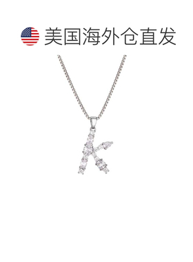 自营adornia镀银混合石水晶初始项链-银色-k 美国奥莱直发