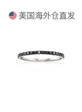 自营Ross-Simons 纯银黑钻戒指 - 黑色 美国奥莱直发