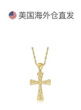 自营ross-simonsRoss Simons意大利18K金镀银十字架吊坠项链-黄色