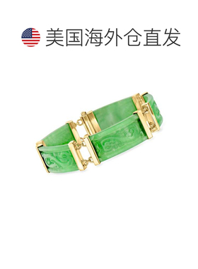 自营Ross-Simons Jade Dragon Bracelet With 18kt Gold Over Ste