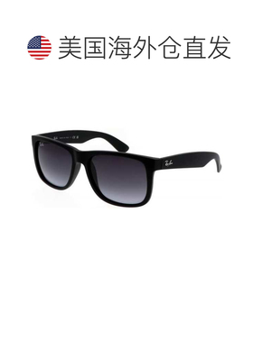 自营Ray-Ban Justin Black Nylon Square Dark Grey Men's Sungla