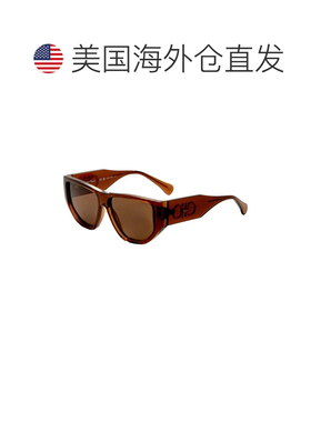 自营salvatore ferragamoFerragamo男女通用56mm太阳眼镜-棕色 美