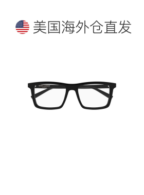 自营saint laurentRectangular Black Frame Sunglasses With Glo