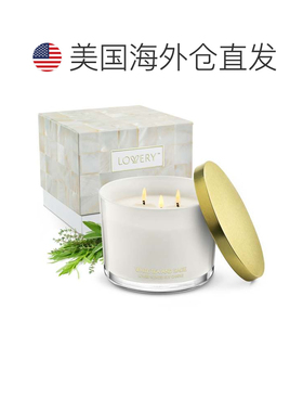 自营lovery豪华白茶和鼠尾草蜡烛礼品套装，3 芯香薰蜡烛 - 白色