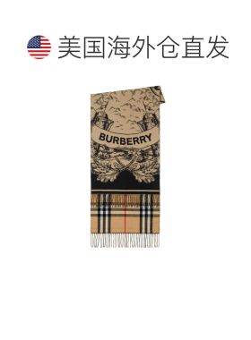 美国直邮BURBERRY Unisex Giant Check Cashmere Scarf