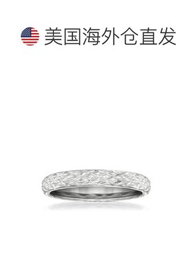 自营 Ross-Simons 18kt 白金绗缝纹理戒指 - 白色 美国奥莱直发