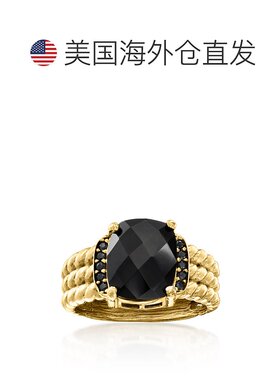 自营Ross-Simons Onyx and Black Spinel Ring in 18kt Gold Over