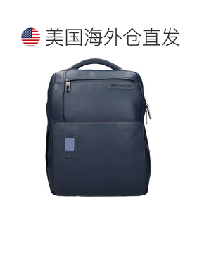 自营Piquadro Leather Men's Backpack - blue 美国奥莱直发