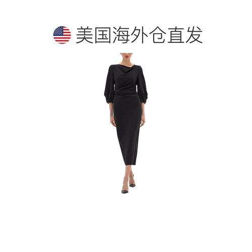 自营BGL Wool-Blend Midi Dress - black 美国奥莱直发连衣裙 - 图1