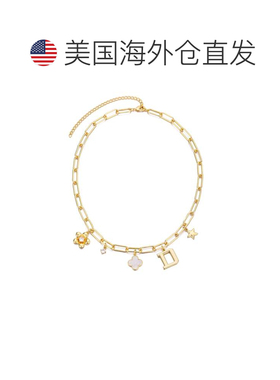 自营adornia14k Yellow Gold Plated Initial Chunky Charm Neckl
