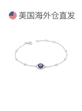 自营sabrina14k 金蓝宝石和钻石邪眼手链 - 白色 美国奥莱直发