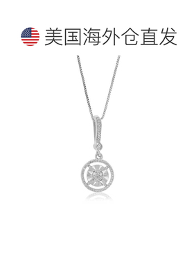 自营vir jewels1/10 克拉实验室培育钻石心形吊坠项链 .925 纯银