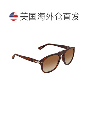 自营Persol Crystal Gradient Brown Pilot Men's Sunglasses PO0