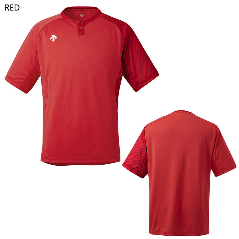 自营 DESCENTE 男式 2 纽扣棒球衬衫棒球服短袖 D 型开衩棒球 T恤,淘宝优惠券,粉丝福利购,淘宝优惠卷