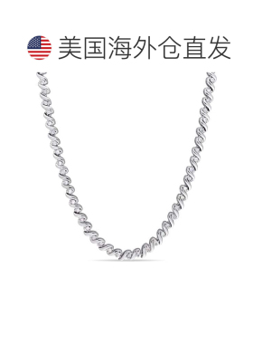 自营mimi & max1 CT TW 925 纯银钻石网球项链 - 白色 美国奥莱直