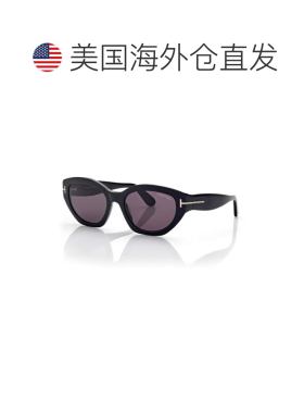 自营Tom Ford黑色醋酸纤维猫眼灰色女士太阳镜FT1086 01D 55-黑色