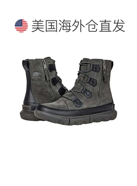 自营Men's Sorel Explorer 2004651-010 Boot Black Dual Zip Wat
