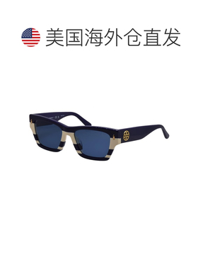 自营Tory Burch TY 7169U 189580 52mm女士矩形太阳镜-海军蓝象牙