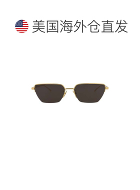 自营bottega veneta方形镜框金属太阳眼镜-金色 美国奥莱直发配饰