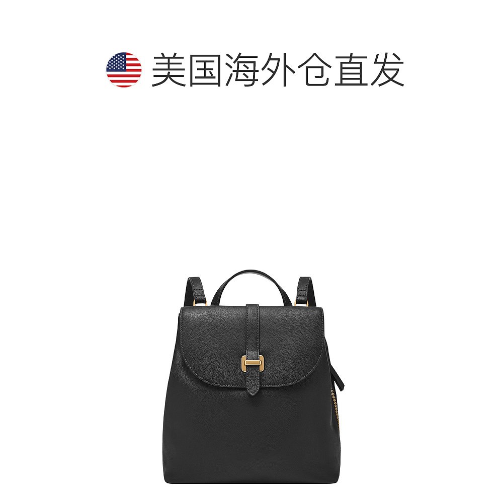 自营Fossil 女士 Emery 皮革背包 - 黑色 美国奥莱直发双肩包 - 图1