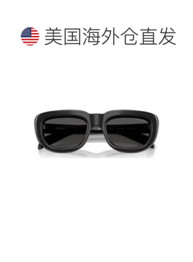 自营prada几何结构线条醋酸纤维太阳眼镜-黑色 美国奥莱直发