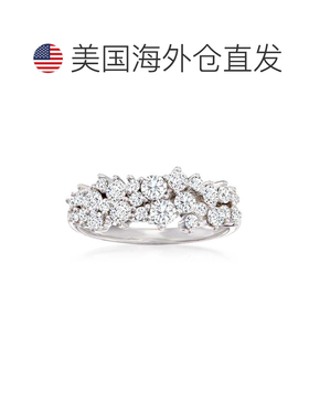 自营14 克拉白金 Ross-Simons 钻石簇状戒指 - 白色 美国奥莱直发