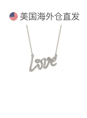 自营Suzy Levian 14K 白金 .30 克拉钻石爱情项链 - 白色 美国奥