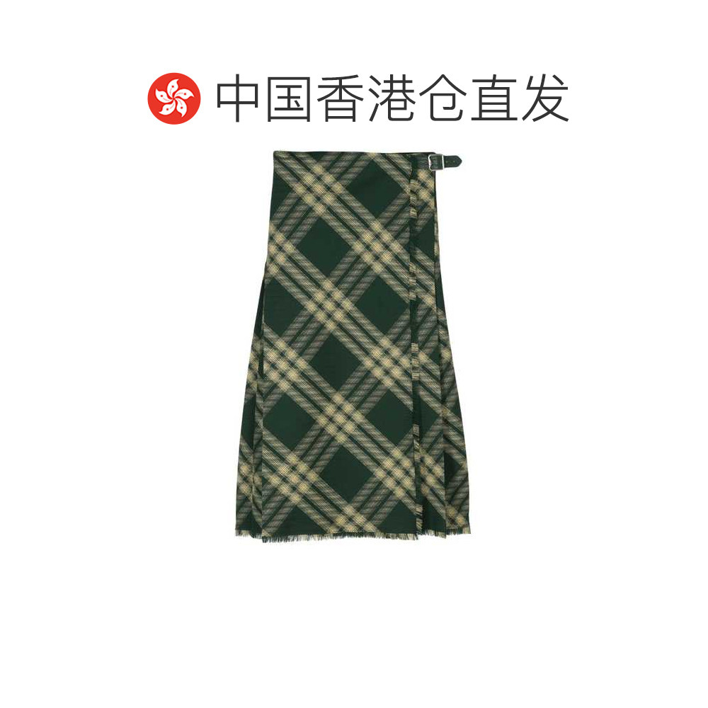 1h可退 香港直邮潮奢 Burberry 巴宝莉 女士 羊毛格纹中长半裙 80,淘宝优惠券,粉丝福利购,淘宝优惠卷