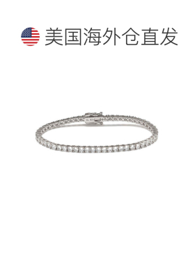 自营Suzy Levian 方晶锆石纯银 7 英寸网球手链 - 白色 美国奥莱