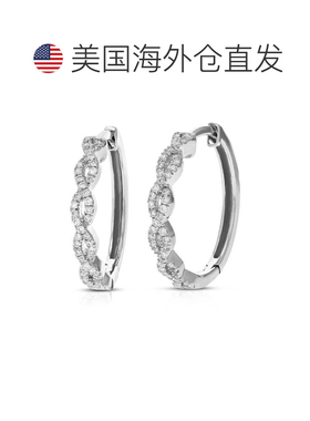 自营vir jewels1/8 cttw Lab Grown Diamond Hoops Earrings in S