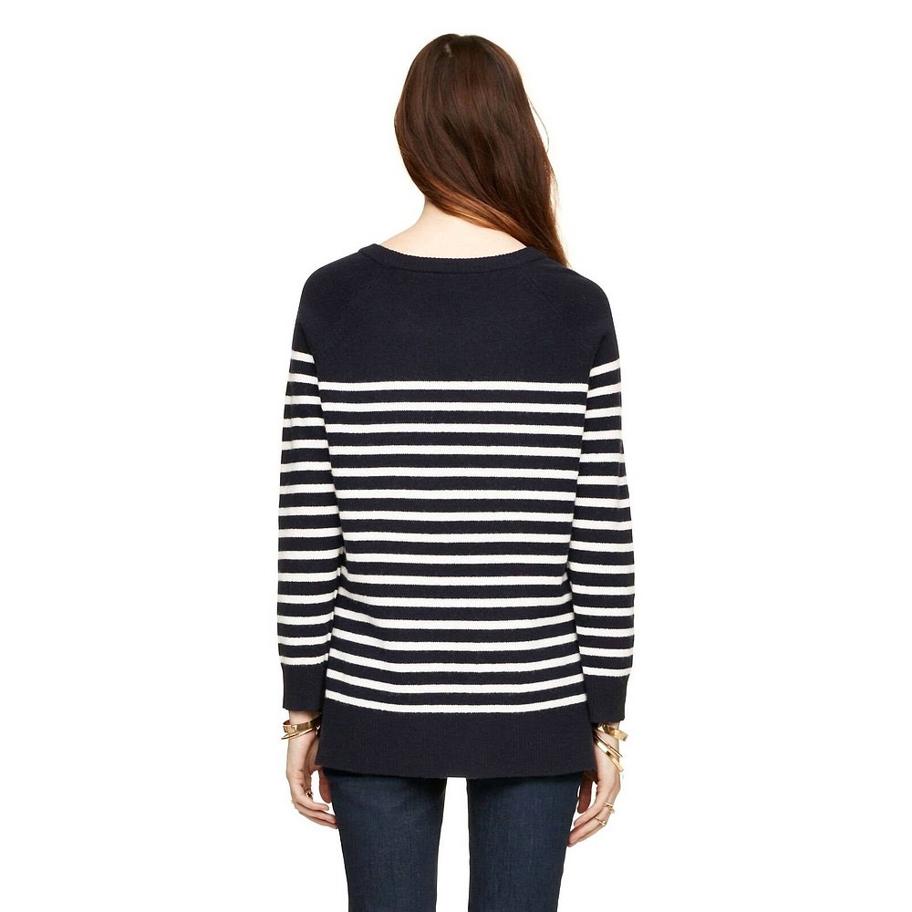 自营 kate spadeCrystal Embellished Stripe Merino Wool Pullov - 图2