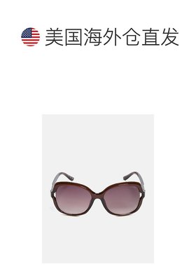 自营 guess方形镂空太阳镜-棕色 美国奥莱直发户外防紫外线墨镜