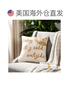自营safavieh寒冷户外枕头 - 米色/金色 美国奥莱直发