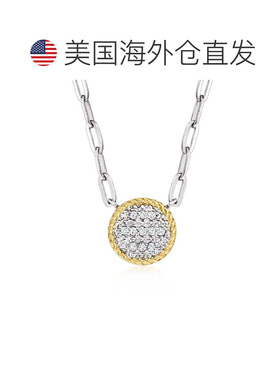 自营Ross-Simons Diamond Roped-Edge Circle Paper Clip Link Ne