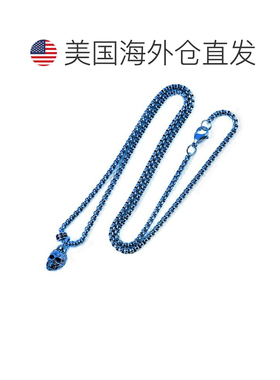 自营 crucible坩埚洛杉矶蓝色不锈钢 12 毫米骷髅项链 24 英寸 3