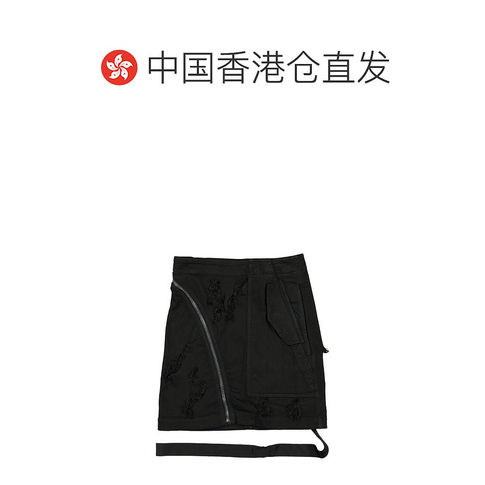 香港直邮RICK OWENS DRKSHDW 黑色女士半裙 DS01C6346-SLH-09 - 图1