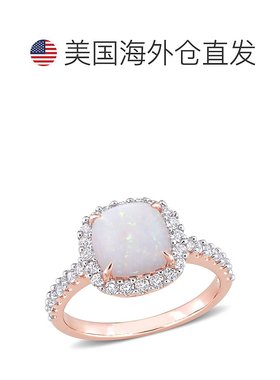 自营 mimi & max2 3/8 CT TGW 蛋白石白色托帕石时尚戒指 10K 玫