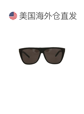 自营saint laurent方形镜框醋酸纤维太阳眼镜-黑色黑色灰色 美国