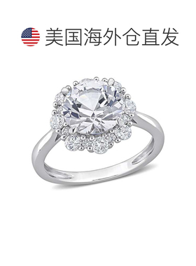 自营 mimi & max4 1/3 CT TGW 10k 白金打造的白色蓝宝石光环订婚