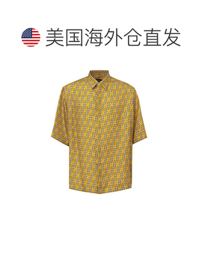 自营Fendi Silk Shortsleeve Men's Shirt - yellow 美国奥莱直发