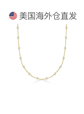 自营Ross-Simons CZ Station Necklace in 18kt Yellow Gold Over