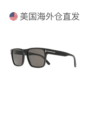自营Tom Ford黑色醋酸方形灰色烟熏男士太阳镜FT1205 01A 55-黑色
